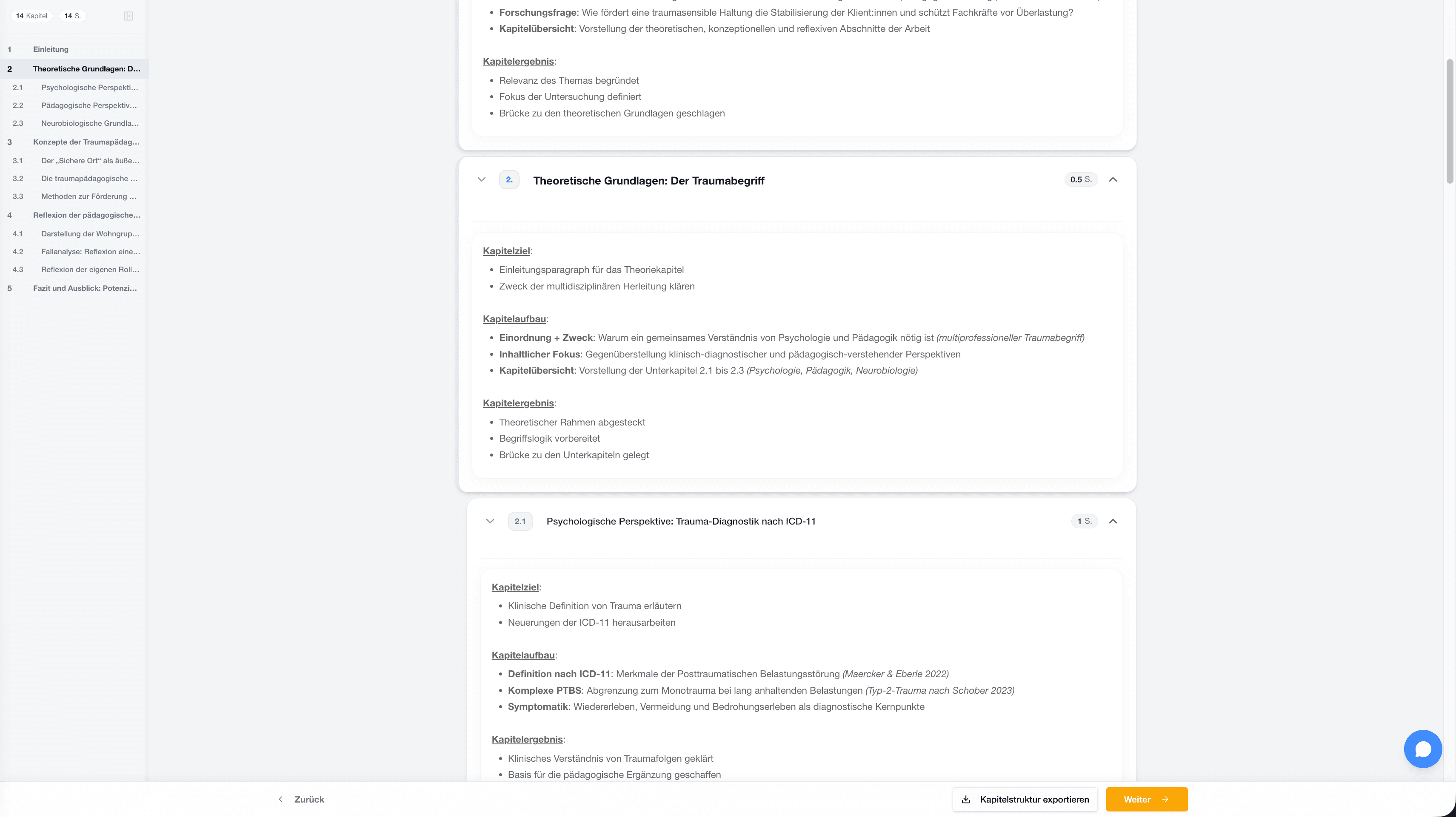 StudyTexter Kapitelstruktur für eine wissenschaftliche Arbeit